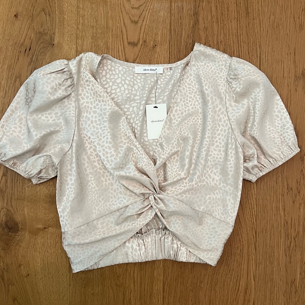 NWT Satin Cheetah Blouse